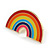 LGBTQ Gay Pride Multicoloured Enamel Rainbow Pin Brooch in Gold Tone - 33mm Wide - view 4