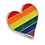 LGBTQ Gay Pride Multicoloured Enamel Heart Pin Brooch in Silver Tone - 25mm Tall - view 2