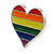 LGBTQ Gay Pride Multicoloured Enamel Heart Pin Brooch in Silver Tone - 25mm Tall - view 4