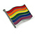 LGBTQ Gay Pride Multicoloured Enamel Flag Pin Brooch in Black Tone - 25mm Across - view 2