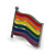 LGBTQ Gay Pride Multicoloured Enamel Flag Pin Brooch in Black Tone - 25mm Across - view 4