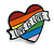 30mm Wide/ LGBTQ Gay Pride Multicoloured Enamel Heart Pin Brooch in Black Tone - view 2