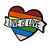 30mm Wide/ LGBTQ Gay Pride Multicoloured Enamel Heart Pin Brooch in Black Tone - view 3