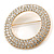 Clear Crystal Open Cut Circle Brooch In Gold Tone Metal - 50mm Diameter - view 2