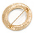 Clear Crystal Open Cut Circle Brooch In Gold Tone Metal - 50mm Diameter - view 4