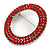 Red Crystal Open Cut Circle Brooch In Rhodium Plating - 50mm - view 4