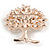 Clear Crystal Tree Of Life Brooch In Gold Tone - 45mm Across - view 4