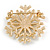 Clear Crystal Snowflake Brooch In Gold Tone - 40mm Diameter - view 5