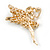 Clear Crystal Fairy Brooch In Gold Tone Metal - 50mm L - view 6