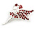 Ruby Red Crystal Fairy Brooch In Silver Tone Metal - 50mm L - view 2