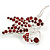 Ruby Red Crystal Fairy Brooch In Silver Tone Metal - 50mm L - view 4