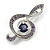 Amethyst Purple Crystal Treble Clef Musical Brooch in Gold Tone - 40mm Tall - view 4