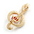 Red Crystal Treble Clef Musical Brooch in Gold Tone - 40mm Tall - view 5