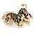 Gold Tone Zebra Brooch - 50mm Across - view 4