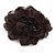 Large Layered Silk Fabric Rose Flower Brooch with Black Glass Beads - 90mm Diameter - view 3