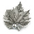 Large Faux Pearl Maple Leaf Brooch/Pendant in Pewter Tone Metal - 65mm Across