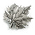 Large Faux Pearl Maple Leaf Brooch/Pendant in Pewter Tone Metal - 65mm Across - view 6