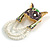 Egyptian God Anubis Enamel and White Glass Beaded Dangles Brooch in Gold Tone - 70mm Tall - view 5