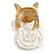 Egyptian God Anubis Enamel and White Glass Beaded Dangles Brooch in Gold Tone - 70mm Tall - view 4