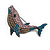 Crystal Whale Brooch in Black Tone (Teal/Pink/Citrine Colours) - 57mm Across - view 2