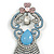 Oversized Statement Crystal Fringe Brooch in Black Tone (Clear/Blue/Pink) - 17cm Long - view 6