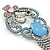 Oversized Statement Crystal Fringe Brooch in Black Tone (Clear/Blue/Pink) - 17cm Long - view 7