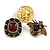 Buttons and Bee Brooch Set in Gold Tone Metal - view 2