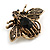 Buttons and Bee Brooch Set in Gold Tone Metal - view 5