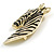 Large Crystal Enamel Zebra Brooch in Gold Tone - 90mm Long - view 6