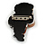 Brown/Black/White Acrylic Bear with Smart Phone Brooch - 60mm L - view 5