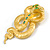 Oversized Solid Cobra Snake Brooch/Pendant in Bright Gold Tone with Green Crystals - 11cm Long - view 2