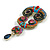 Oversized Multicoloured Crystal Exotic Charm Brooch in Gold Tone - 10cm Long - view 6