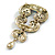 Oversized Multicoloured Crystal Exotic Charm Brooch in Gold Tone - 10cm Long - view 7