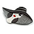 Elegant Lady in The Hat Acrylic Brooch in Black/White - 70mm Across - view 4