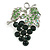 Emerald Green/Grass Green Crystal Bunch Of Grapes Brooch in Silver Tone - 45mm Tall