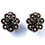 Floral Earrings With Emerald Stone - view 2