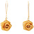 Gold Mesh Rose Earrings