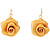 Gold Mesh Rose Earrings - view 2