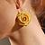 Gold Jumbo Mesh Rose Earrings - view 6