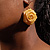 Gold Jumbo Mesh Rose Earrings - view 5