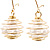 Gold Ball Costume Imitation Pearl Earrings - view 4