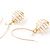 Gold Ball Costume Imitation Pearl Earrings - view 5