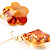 Amber Coloured Daisy Drop Earrings - view 5