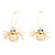Gold Spider Earrings - view 4
