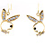 Gold-Tone Crystal Bunny Earrings - view 3