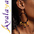 Jet-Black Beaded Costume Hoop Earrings - view 7