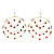 Gold Hot Red Serpentine Costume Hoop Earrings - view 2