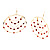 Gold Hot Red Serpentine Costume Hoop Earrings - view 3