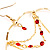Gold Hot Red Serpentine Costume Hoop Earrings - view 6