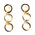 Gold Triple Circle Dangle Fashion Earrings - view 2